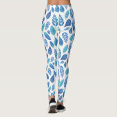 Blauw Waterverf verliest patroon Leggings (Achterkant)