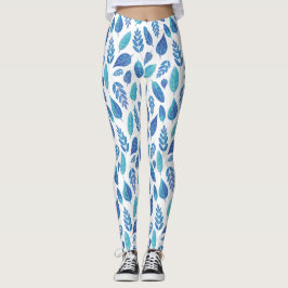 Blauw Waterverf verliest patroon Leggings