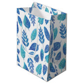 Blauw Waterverf verliest patroon Medium Cadeauzakje (Voorkant Gekanteld)