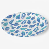 Blauw Waterverf verliest patroon Papieren Bordje (Gekanteld)