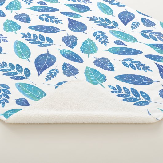 Blauw Waterverf verliest patroon Sherpa Deken (3/4)