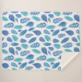 Blauw Waterverf verliest patroon Sherpa Deken (Voorkant (horizontaal))