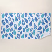 Blauw Waterverf verliest patroon Strandlaken (Voorkant)