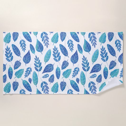 Blauw Waterverf verliest patroon Strandlaken (Voorkant)