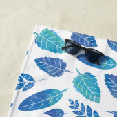 Blauw Waterverf verliest patroon Strandlaken (In situ)