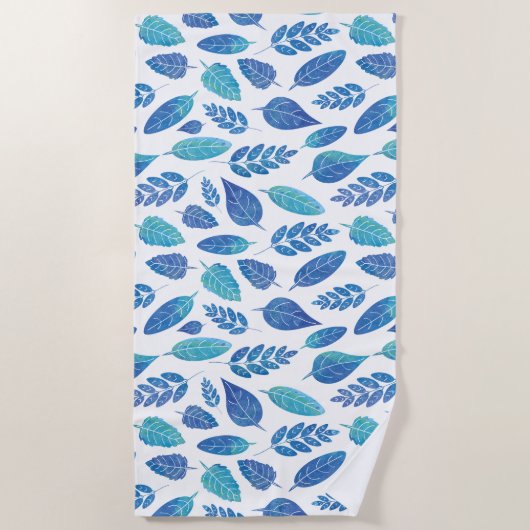 Blauw Waterverf verliest patroon Strandlaken (Voorkant)