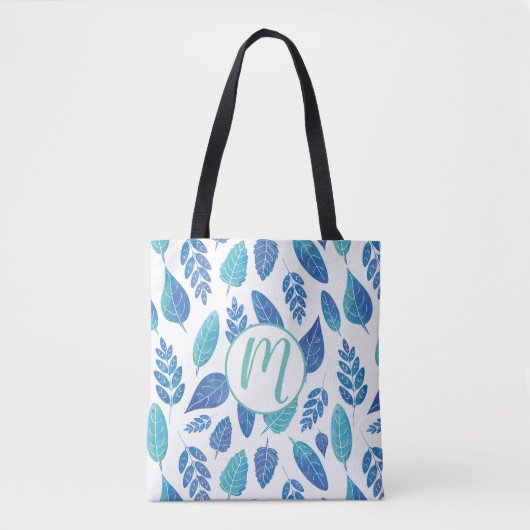 Blauw Waterverf verliest patroon Tote Bag (Voorkant)
