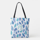 Blauw Waterverf verliest patroon Tote Bag (Achterkant)