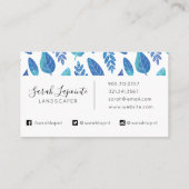 Blauw Waterverf verliest patroon Visitekaartje (Achterkant)