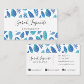 Blauw Waterverf verliest patroon Visitekaartje (Voorkant / Achterkant)