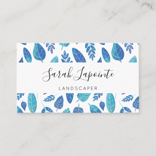 Blauw Waterverf verliest patroon Visitekaartje (Voorkant)