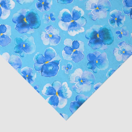 Blauw waterverf voor bloemenpapier tissuepapier (Detail)