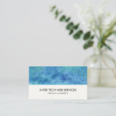 Blauw Waterverf Web Design Visitekaartje (Staand voorkant)