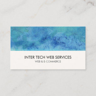 Blauw Waterverf Web Design Visitekaartje