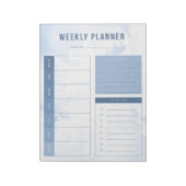 Blauw Waterverf Wekelijkse planner Notitieblok (Linkerzijde)