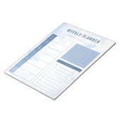 Blauw Waterverf Wekelijkse planner Notitieblok (Schuin)