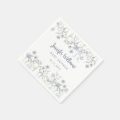 Blauw waterverf wildflower baby boy douchepapier servet (Hoek)