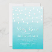 Blauw Waterverf Witte Koord Lichten Baby shower Kaart (Voorkant)