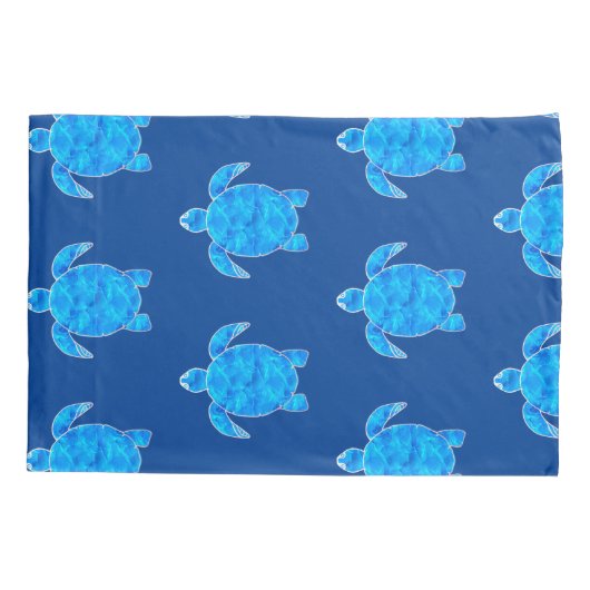 Blauw Waterverf Zee Kussensloop (Achterkant)