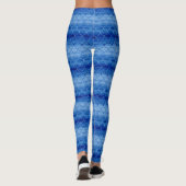 Blauw Waterverf Zeemeermin schaalpatroon Leggings (Achterkant)