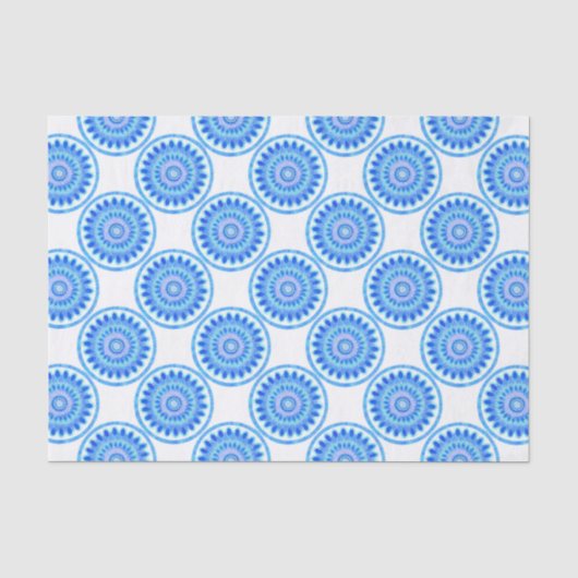 Blauw waterwiel tissuepapier (Voorkant)