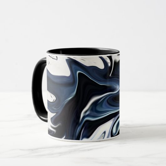 Blauw wazig patroon mok (Voorkant links)