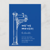 Blauw We hebben noodlijdende brievenbus verplaatst Briefkaart (Voorkant)