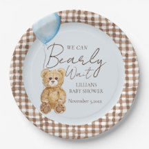 Blauw We kunnen bijna wachten jongen Baby shower