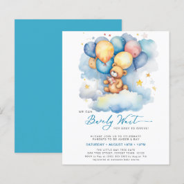 Blauw We kunnen bijna wachten schattig jongen Baby