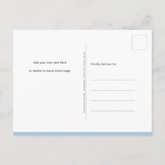 Blauw We kunnen bijna wachten schattig jongen Baby Uitnodiging Briefkaart (Achterkant)