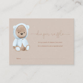 Blauw We kunnen bijna wachten Teddy Beer Luier Raf Informatiekaartje