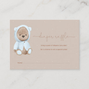 Blauw We kunnen bijna wachten Teddy Beer Luier Raf Informatiekaartje