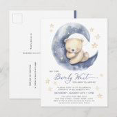 Blauw We Kunnen Het Nauwelijks Verwachten Schattig Uitnodiging Briefkaart (Voorkant / Achterkant)