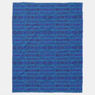 Blauw weef, abstract geometrisch patroon, met de h fleece deken