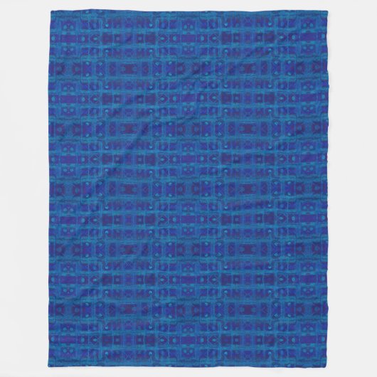 Blauw weef, abstract geometrisch patroon, met de h fleece deken (Voorkant)
