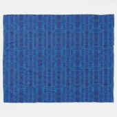 Blauw weef, abstract geometrisch patroon, met de h fleece deken (Voorkant (Horizontaal))