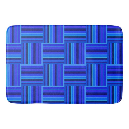 Blauw weefpatroon badmat (Voorkant)