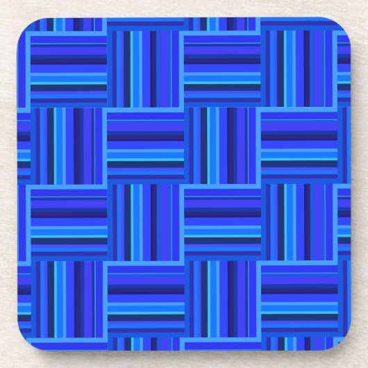 Blauw weefpatroon bier onderzetter (Voorkant)