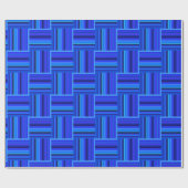 Blauw weefpatroon cadeaupapier (Vlak)