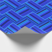 Blauw weefpatroon cadeaupapier (Hoek)