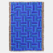 Blauw weefpatroon deken (Voorkant Verticaal)