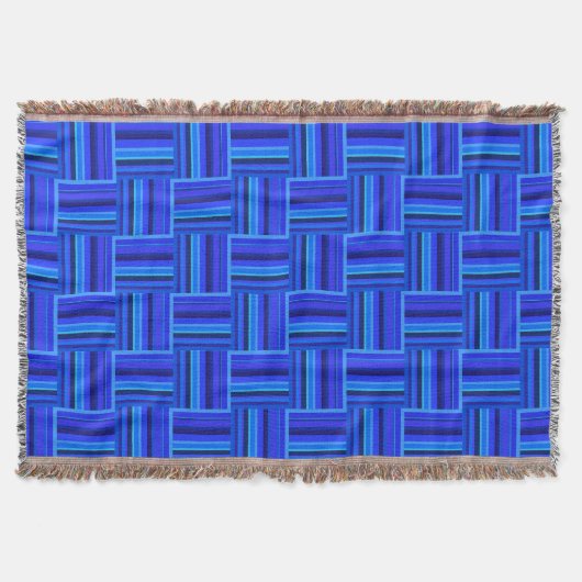 Blauw weefpatroon deken (Voorkant)