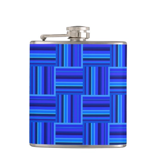 Blauw weefpatroon heupfles (Voorkant)