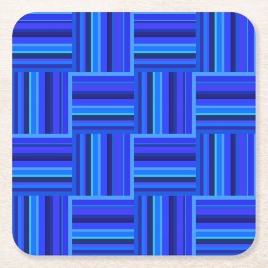 Blauw weefpatroon kartonnen onderzetters (Voorkant)