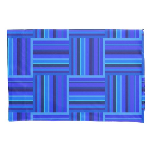 Blauw weefpatroon kussensloop (Voorkant)