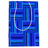 Blauw weefpatroon medium cadeauzakje (Voorkant)