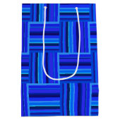 Blauw weefpatroon medium cadeauzakje (Achterkant)