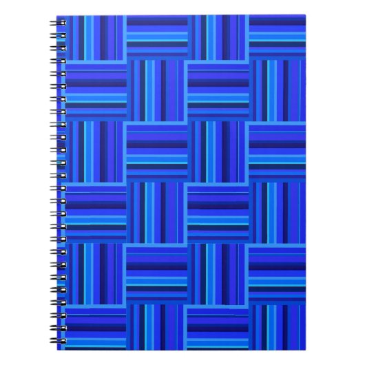Blauw weefpatroon notitieboek (Voorkant)