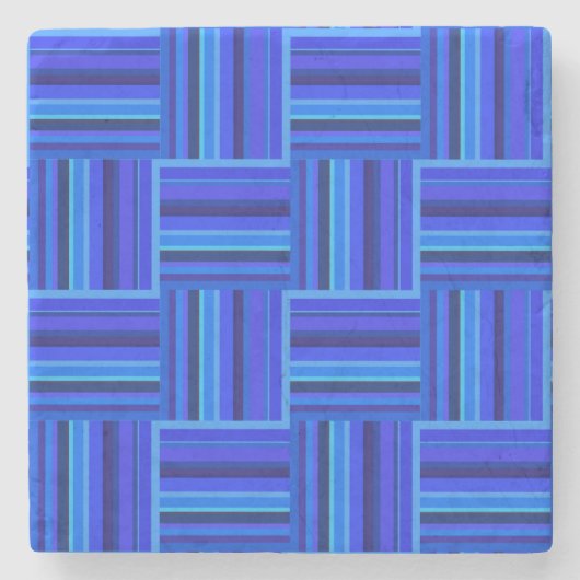 Blauw weefpatroon stenen onderzetter (Voorkant)