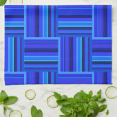 Blauw weefpatroon theedoek (Gevouwen)